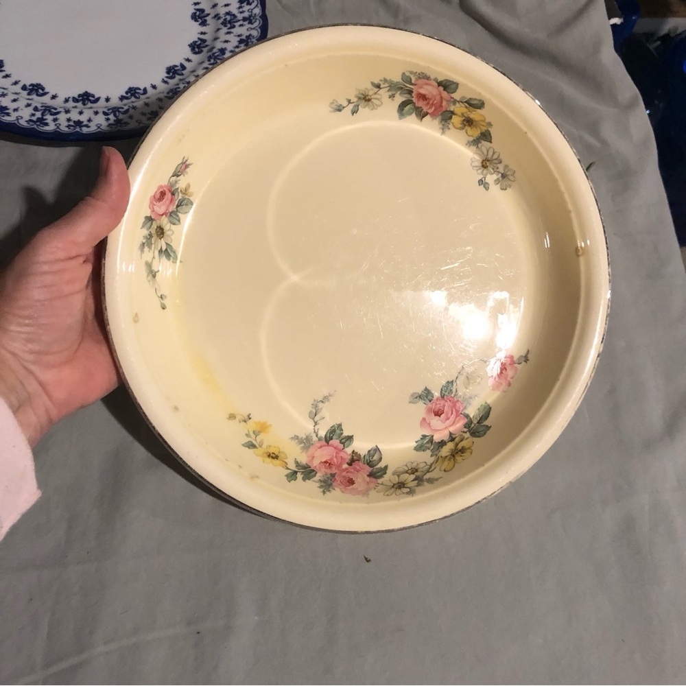 Floral Cream vintage Ceramic Plate